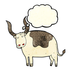 cartoon ox with thought bubble