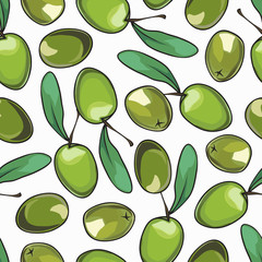 Seamless background with olives