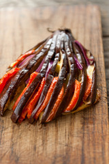 Baked eggplants with tomatoes and cheese