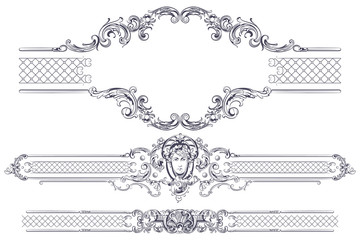 Luxury vector frame and border in rococo style