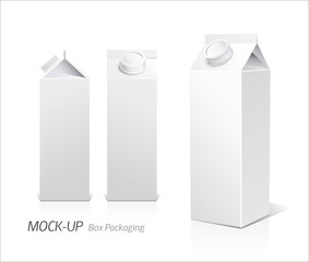 Mock-up packages. Juice and milk 