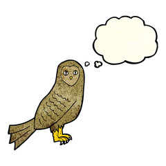 cartoon owl with thought bubble