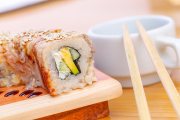 Dragon roll with eel