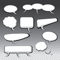 9 Different Black and White Speech And Thought Bubbles