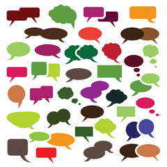 Collection of Colorful Speech And Thought Bubble Vector Designs