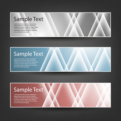 Fototapeta premium Set of Horizontal Banner or Header Designs for Christmas, New Year or Other Holidays with Colorful Striped Pattern Background