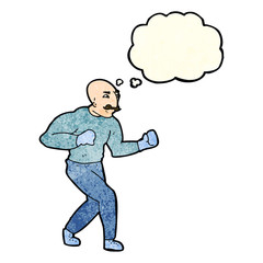 cartoon victorian boxer with thought bubble