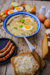 Traditional Polish sour cream soup