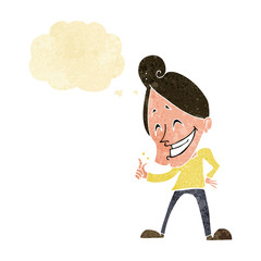 cartoon man snapping fingers with thought bubble