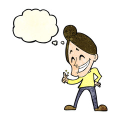 cartoon man snapping fingers with thought bubble