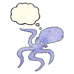 cartoon octopus with thought bubble