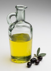 olives with oil isolated on white  background