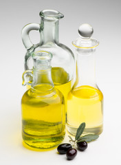 olives with oil isolated on white  background