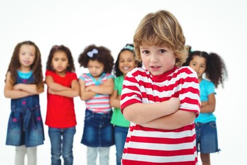 Kids standing together with arms crossed