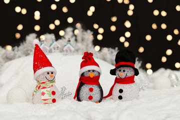 Snowmen in the Christmas night