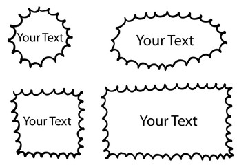 Hand Draw sketch of four Frame - Half of Circle