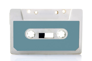 old audio cassette tape isolated on white background