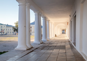 Pillars and Arch Hallway perspective Russia Suzdal