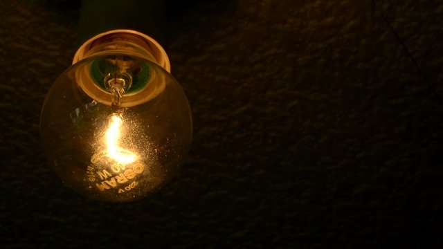 lighting bulb in the sheer dark - close up