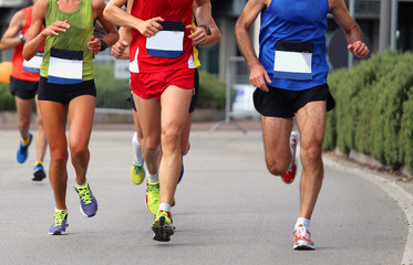 Runners during the Marathon in the city street