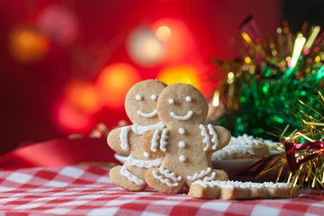 Gingerbread Cookies on Table with festive decoration