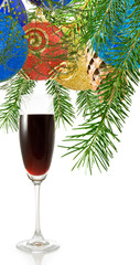 glass of wine  and branches
