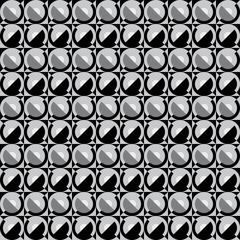 Seamless floral pattern with white black and grey stylized flowers