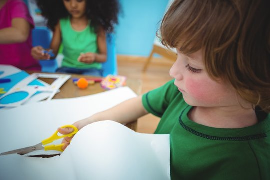 Happy Kids Doing Arts And Crafts Together