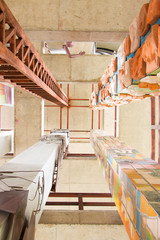 The pillars of the building that is beautifully designed.