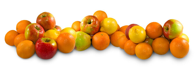  fruits on a white background