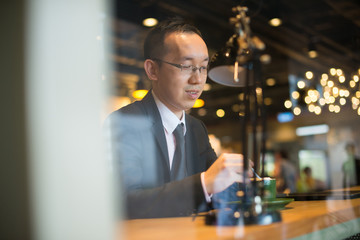 asian business people on coffee