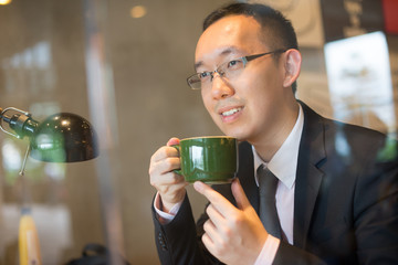 asian business people on coffee