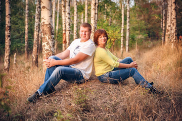 Fototapeta premium Portrait of cheerful couple on summer