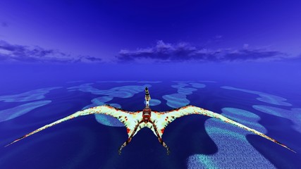 Huge pterodactyl over land © satori