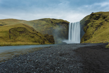 Skogafoss waterfall. Iceland. Long exposure