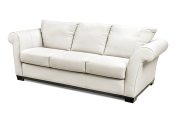 Luxury leather sofa isolated on white background