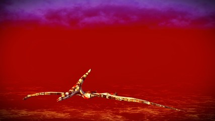 Huge pterodactyl over land © satori