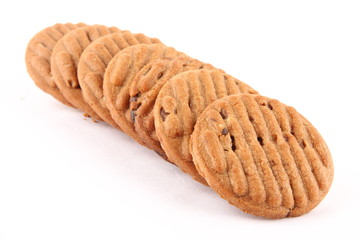 Homemade  raisin chocolate biscuits,Selective focus photograph.