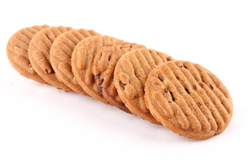 Raisin chocolate biscuits,Selective focus photograph.