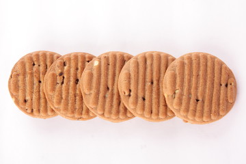 Chocolate fruit cookies, Selective focus photograph