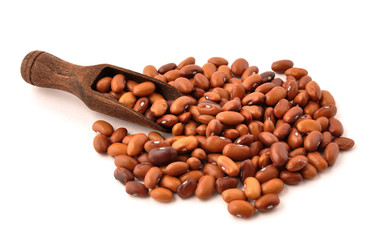 Red beans in a wooden scoop