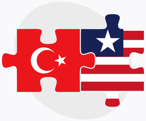 Turkey and Liberia Flags