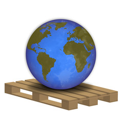 Planeta tierra sobre europalet 2.
