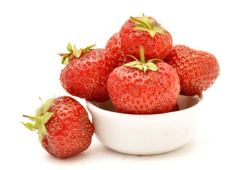 Strawberry in a white bowl