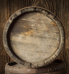 barrel for wine and beer in the basement
