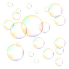 Transparent Colorful Foam Bubbles