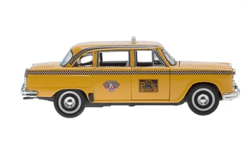 Papier Peint photo Lavable TAXI de new york vieux jouet de taxi de New York