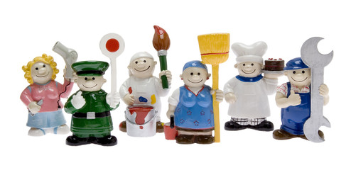 glückliche Figuren verschiedener Berufsgruppen