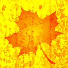 Single Orange Mosaic Autumn Leaf