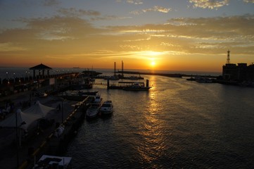 海辺の夕日